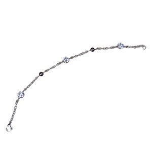 Inox Women's Stainless Steel Bracelet with Silver Tone Beads and Crystals
